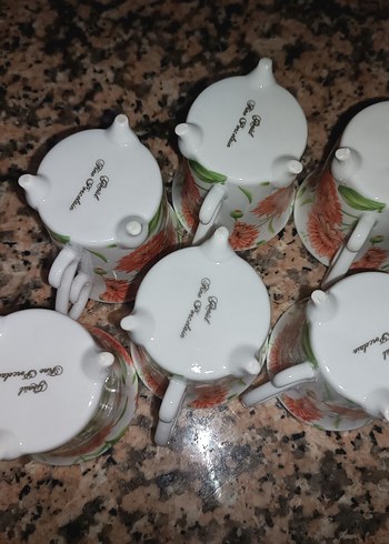 Çiçek Desenli Renkli Kahve Fincanı Takımı - Görsel 4