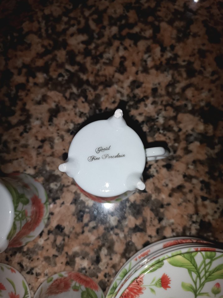 Çiçek Desenli Renkli Kahve Fincanı Takımı - Görsel 3