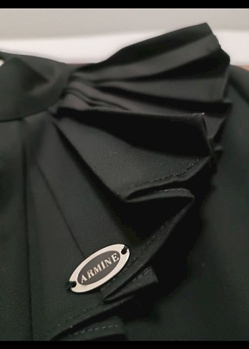 Armine Düğmeli Siyah Uzun Kadın pardesü - Görsel 5