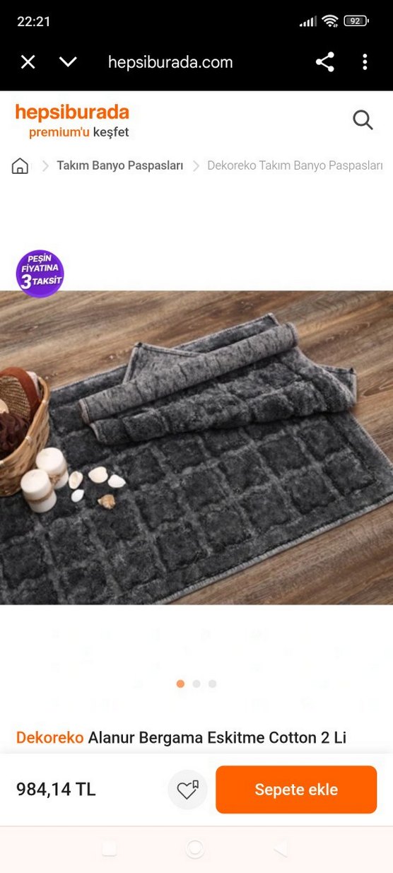 Kareli Koyu Gri Banyo Paspası Seti - Görsel 5