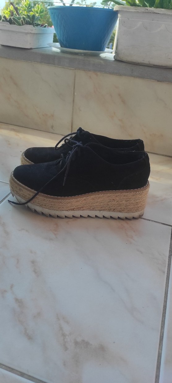 Siyah Süet Dolgu Topuklu Kadın Espadril DİVİDED - Görsel 2