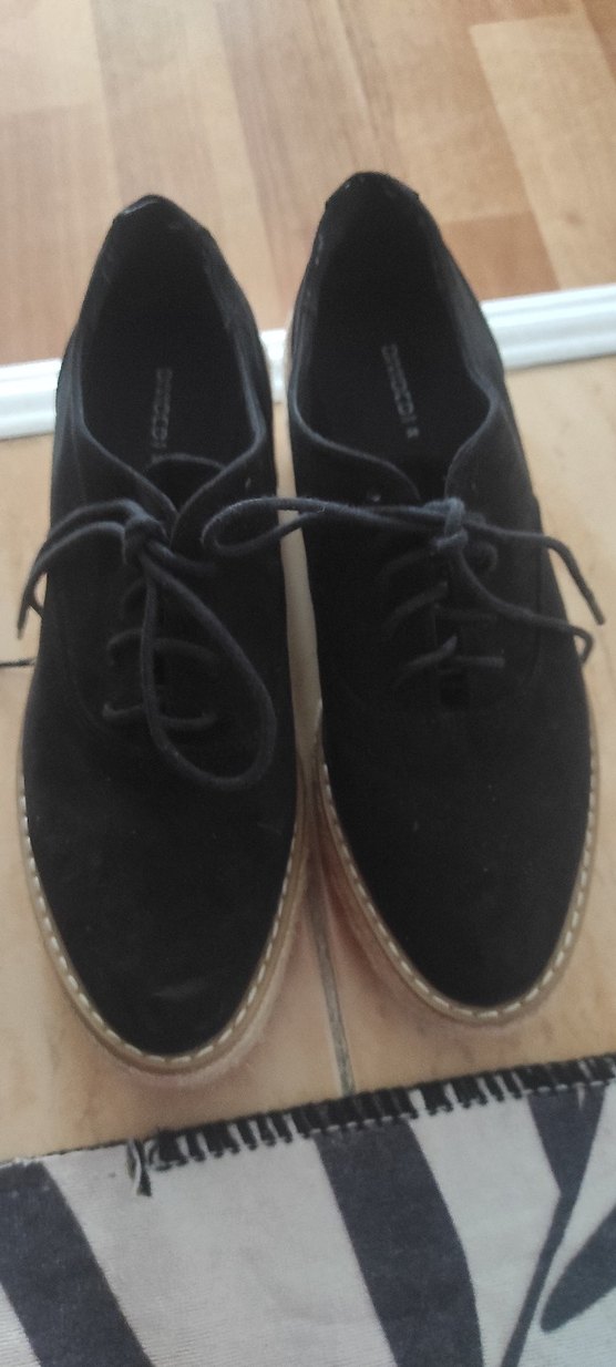 Siyah Süet Dolgu Topuklu Kadın Espadril DİVİDED - Görsel 4