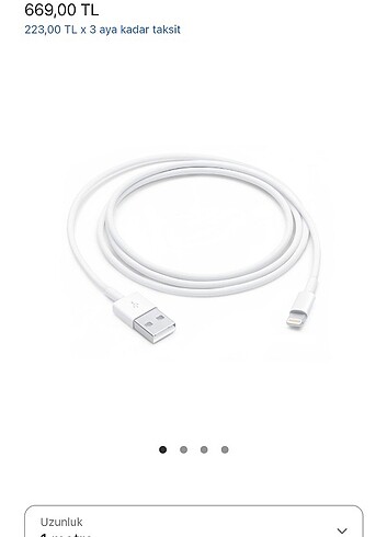 Iphone Şarj Kablosu Lightning - USB Kablosu (1 m)