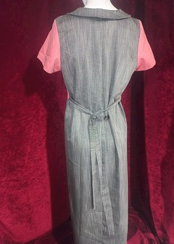 Pembe Gri Uzun Hamile Elbise - Görsel 3