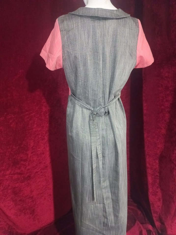 Pembe Gri Uzun Hamile Elbise - Görsel 3