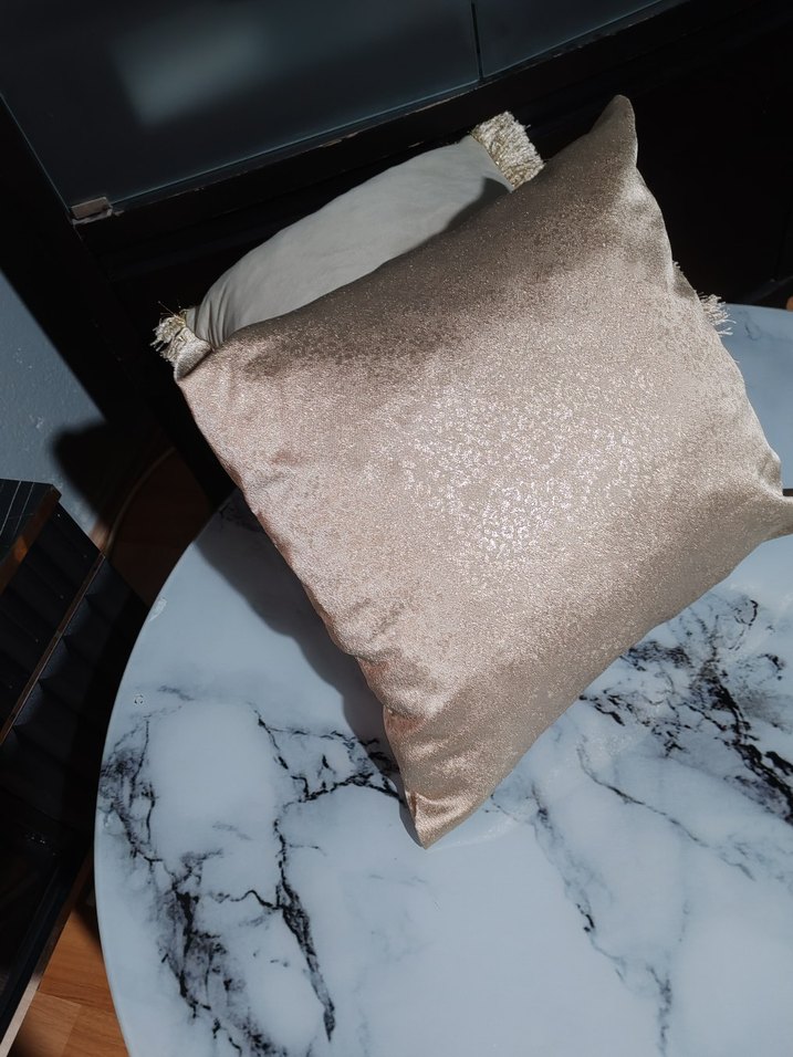 Bej Gri Modern Düz Kırlent - Görsel 3