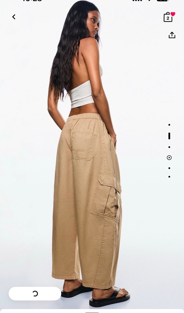 Bej Kadın Bol Kesim Boyfriend Pantolon - Görsel 4