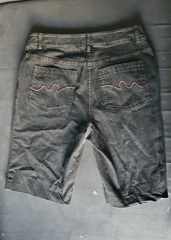 s Beden gri Renk kahverengi uzun Nakışlı Kadın Midi Denim Şort