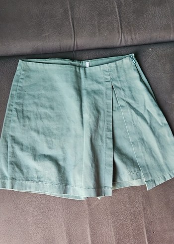 s Beden Mavi Loose Fit Mini Denim Şort kot etek yirtmacli şort etek