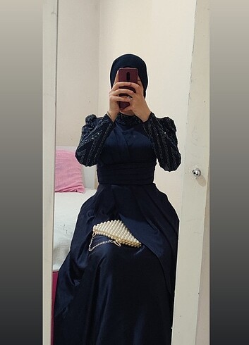 Tesettür mevlana saten abiye 