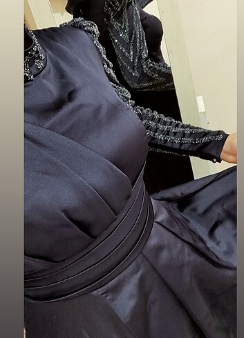 Abiye Tesettür mevlana saten abiye