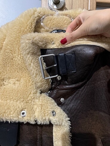 l Beden kahverengi Renk zara astar detaylı mont