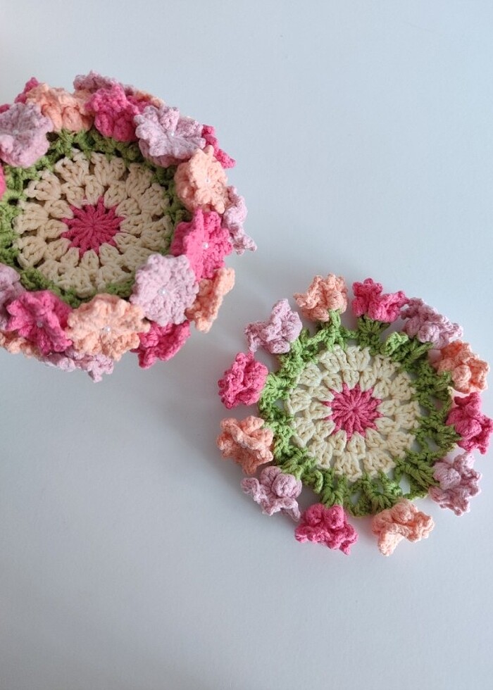 örgü bardak altlığı - Görsel 2