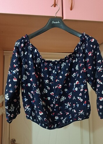 Addax #Addax #L Beden #Crop #bluz Terletmez kumaş