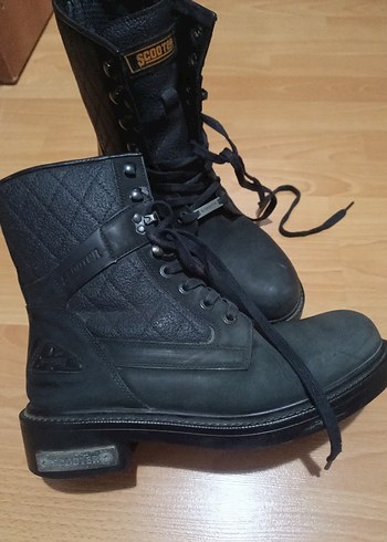 Scooter Siyah Hakiki Deri Erkek Bot M5123CS - Görsel 2