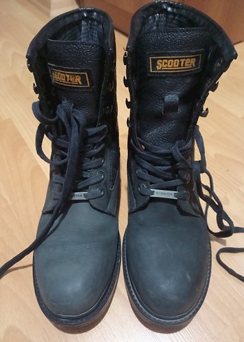 Scooter Siyah Hakiki Deri Erkek Bot M5123CS - Görsel 8