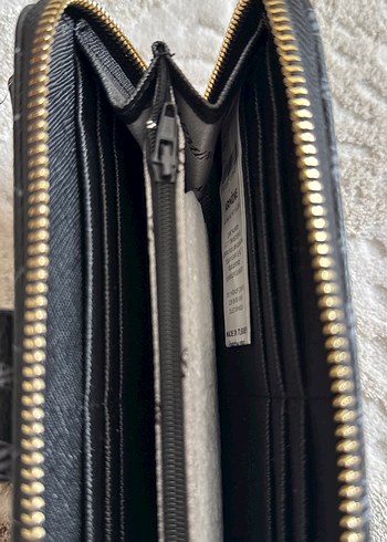 Kadın Siyah Deri Fermuarlı Clutch Cüzdan - Görsel 5