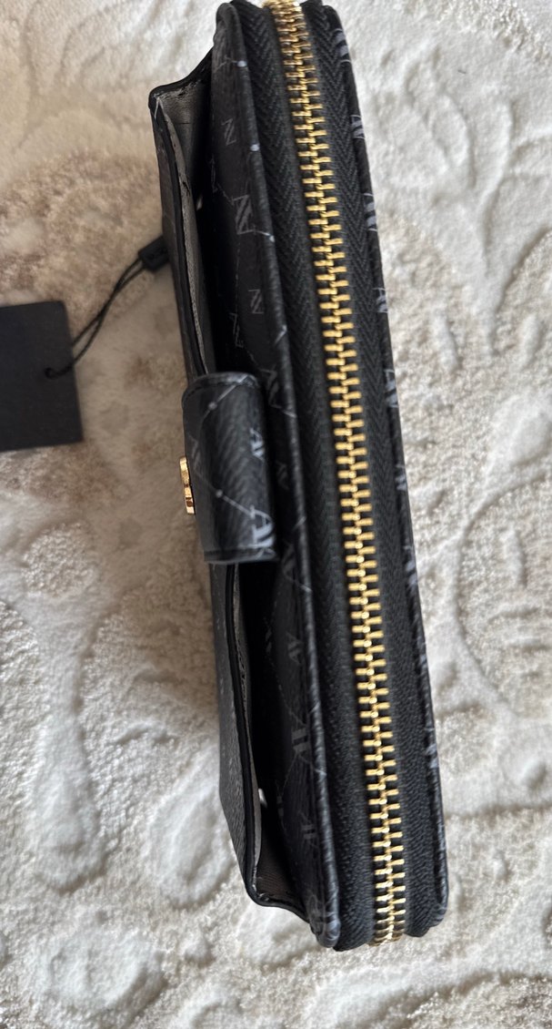 Kadın Siyah Deri Fermuarlı Clutch Cüzdan - Görsel 4