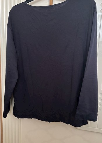 Siyah Kadın Saten Uzun Kollu Bluz - Görsel 2