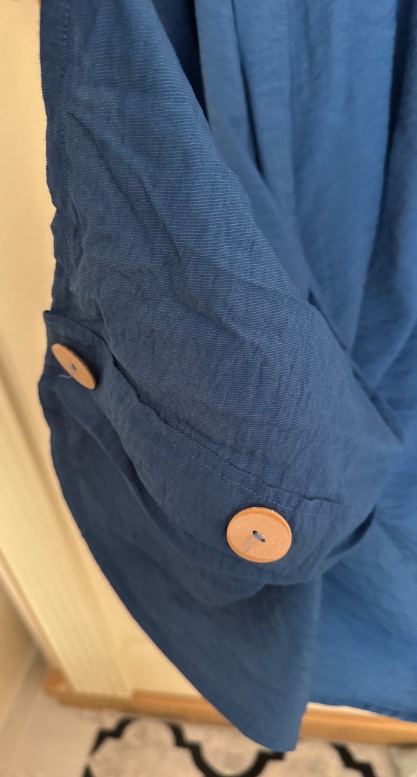 Kadın Mavi Uzun Kollu Düğmeli Tunik marka tofisa - Görsel 3