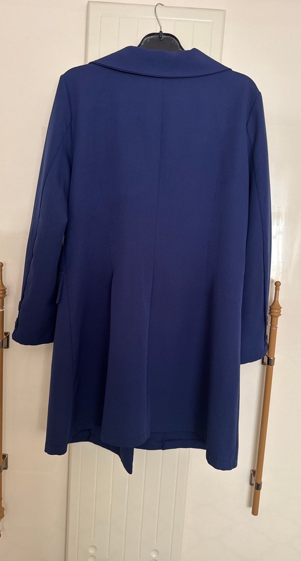 Lacivert Uzun Kollu Kadın Blazer Ceket moda selvim marka - Görsel 2