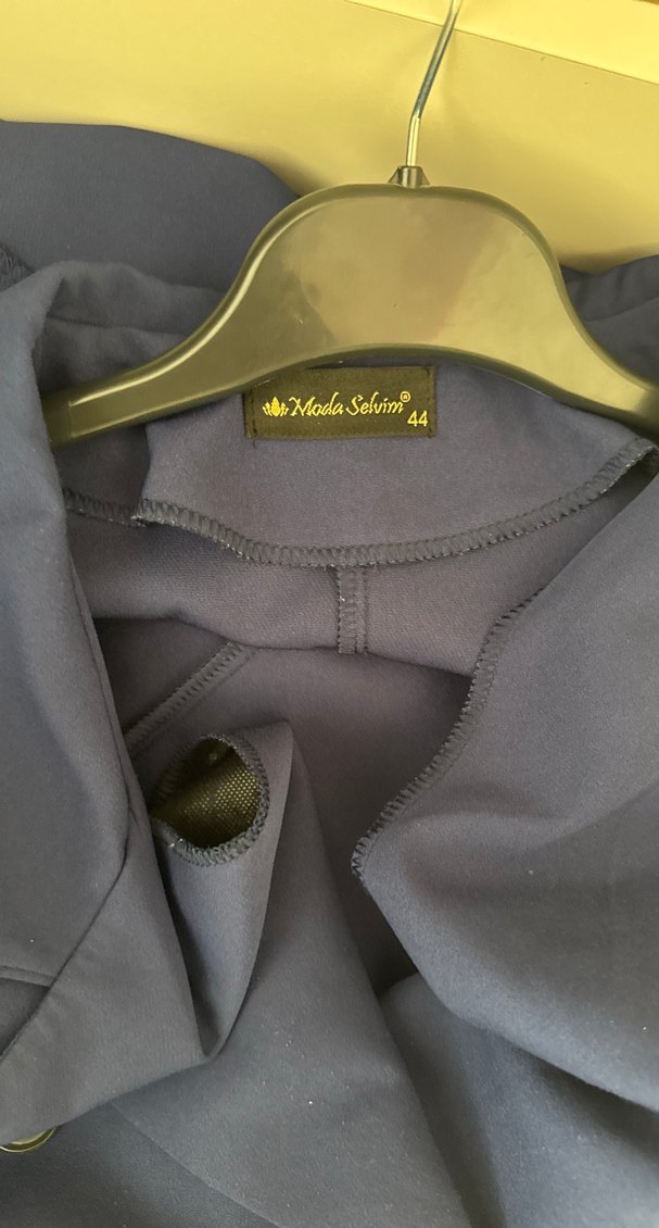 Lacivert Uzun Kollu Kadın Blazer Ceket moda selvim marka - Görsel 3