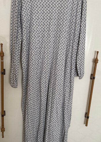 Bohem Gri Uzun Kollu Salaş Elbise - Görsel 4