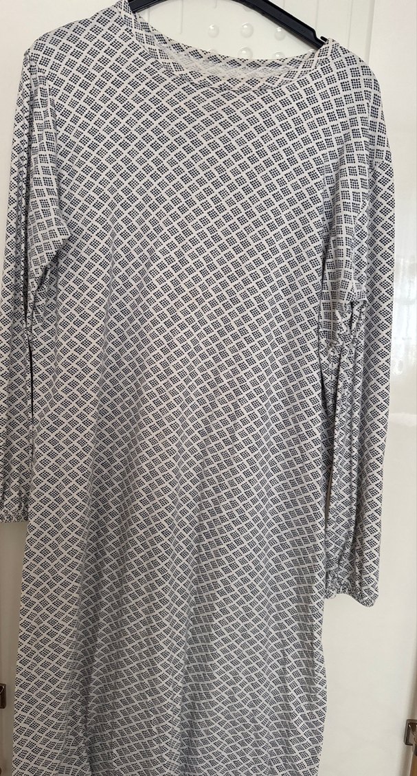 Bohem Gri Uzun Kollu Salaş Elbise - Görsel 2