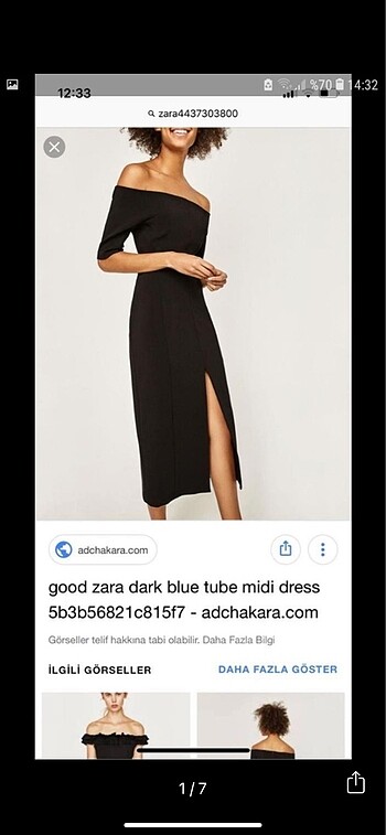 Zara Zara önden yırtmaçlı midi elbise