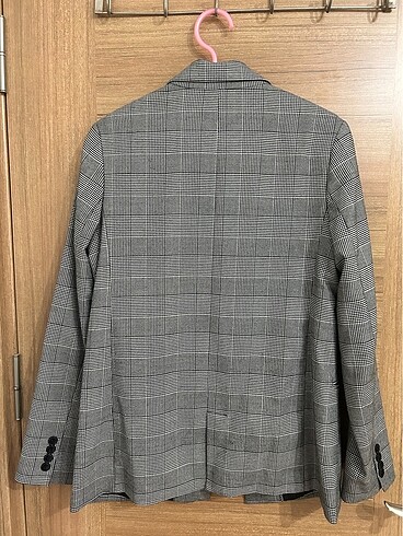 s Beden Bershka gri ekoseli blazer ceket