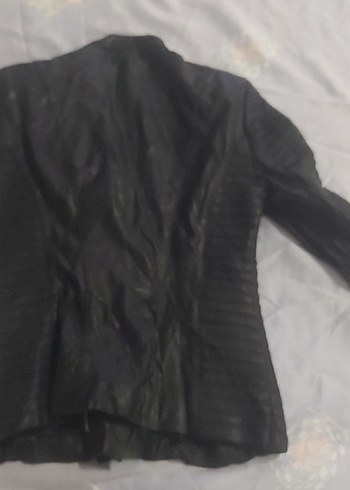 Diğer Kadın Siyah Deri Biker Ceket