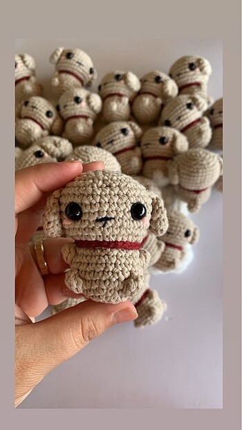 Amigurumi köpek anahtarlık