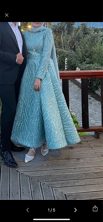 Abiye mint yeşilli elbise