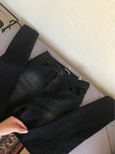 Ambar Yüksek bel siyah kot pantolon