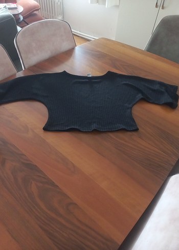 Siyah Kadın crop Bluz