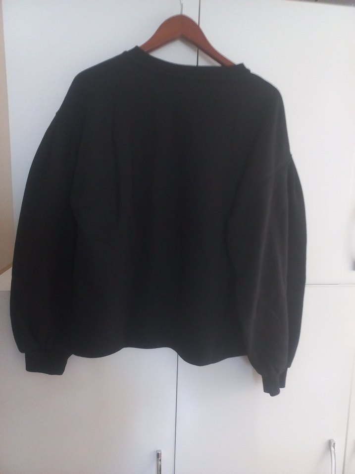 Siyah Kadın Oversize Sweatshirt - Görsel 3