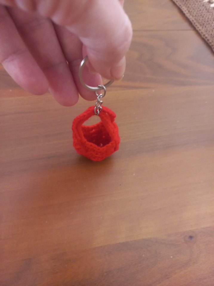 Kırmızı Örgü Bohem çanta Anahtarlık - Görsel 3