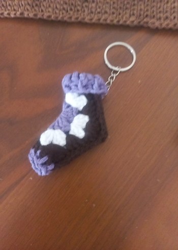 Örgü otantik çorap anahtarlık - Görsel 2