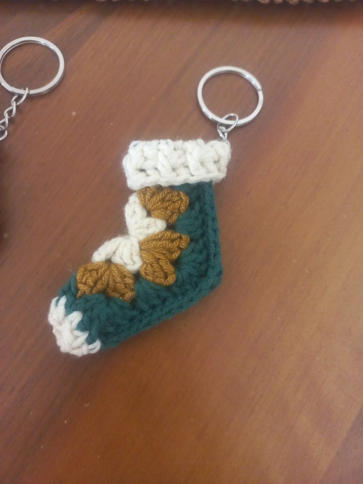 Örgü otantik çorap anahtarlık - Görsel 3