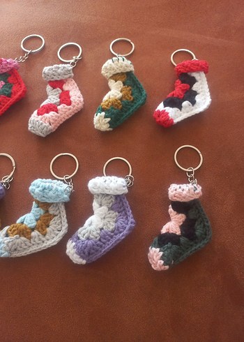 Örgü otantik çorap anahtarlık - Görsel 2