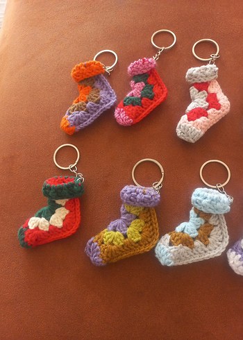 Örgü otantik çorap anahtarlık - Görsel 3