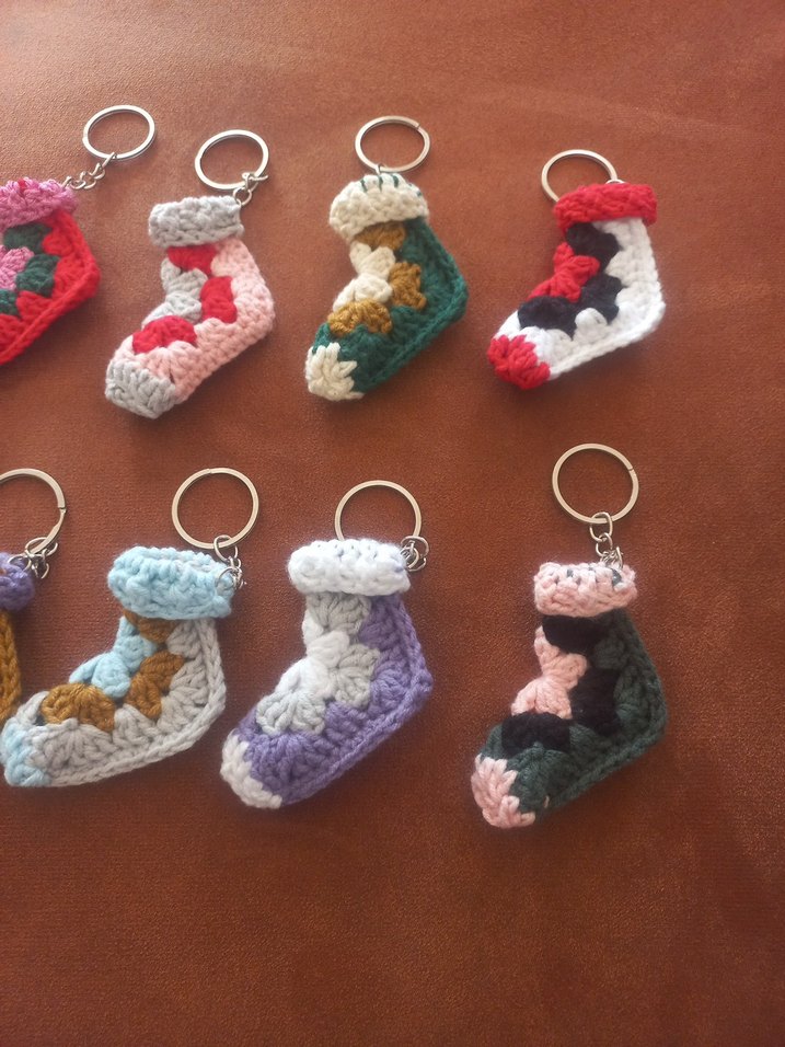 Örgü otantik çorap anahtarlık - Görsel 2