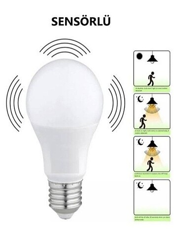 Diğer 12 WATT RADAR SENSÖRLÜ BEYAZ IŞIK AMPUL 