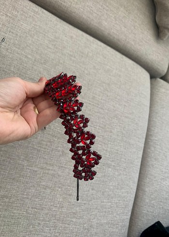 Beden Bordo İşlemeli Boncuklu Kadın Saç Aksesuarı