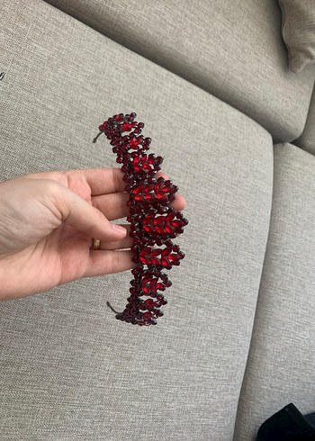 Beden bordo Renk Bordo İşlemeli Boncuklu Kadın Saç Aksesuarı