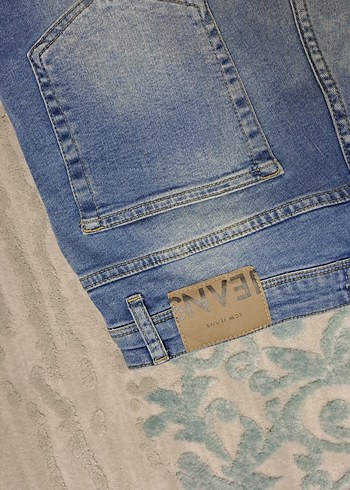 Erkek Mavi Kot Şort Loose Fit - Görsel 4