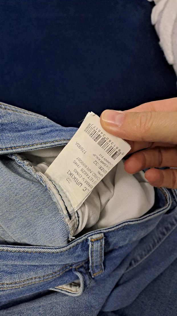 Erkek Mavi Kot Şort Loose Fit - Görsel 5