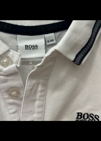 6 Yaş Beden Beyaz Erkek Çocuk BOSS Polo Tişört