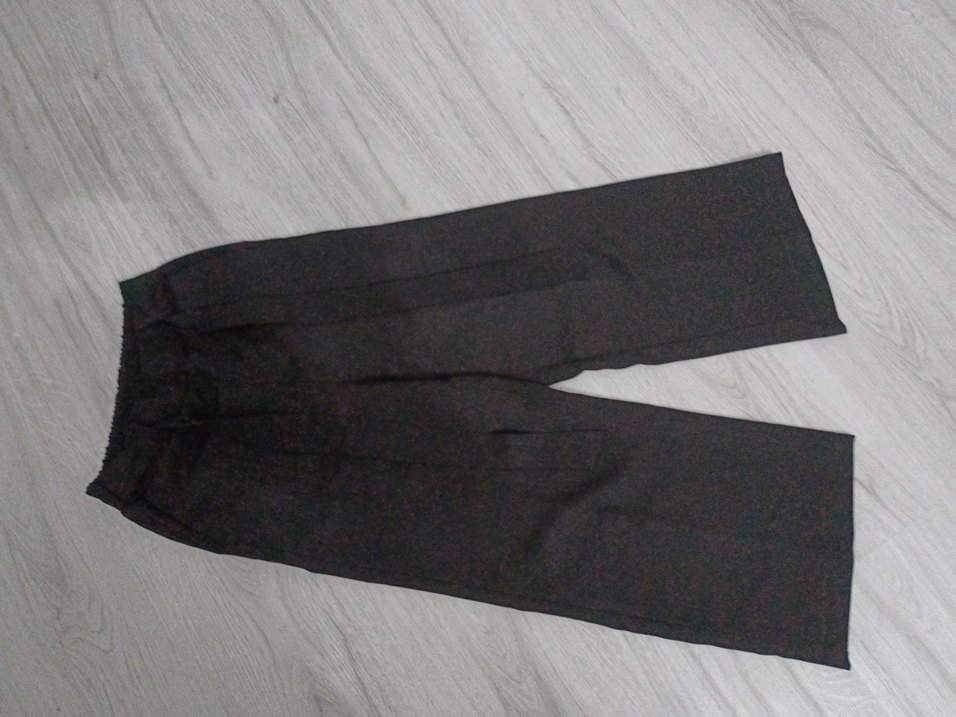 Kadın Siyah Kumaş Kemerli Pantolon - Görsel 2