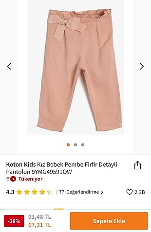 Kız bebek koton pantolon